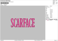 Scarface Embroidery File 6 sizes