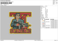 Scarface Embroidery File 6 sizes