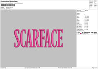 Scarface Embroidery File 6 sizes