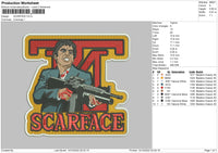 Scarface Embroidery File 6 sizes