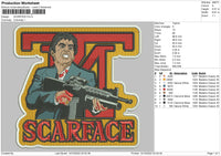 Scarface Embroidery File 6 sizes