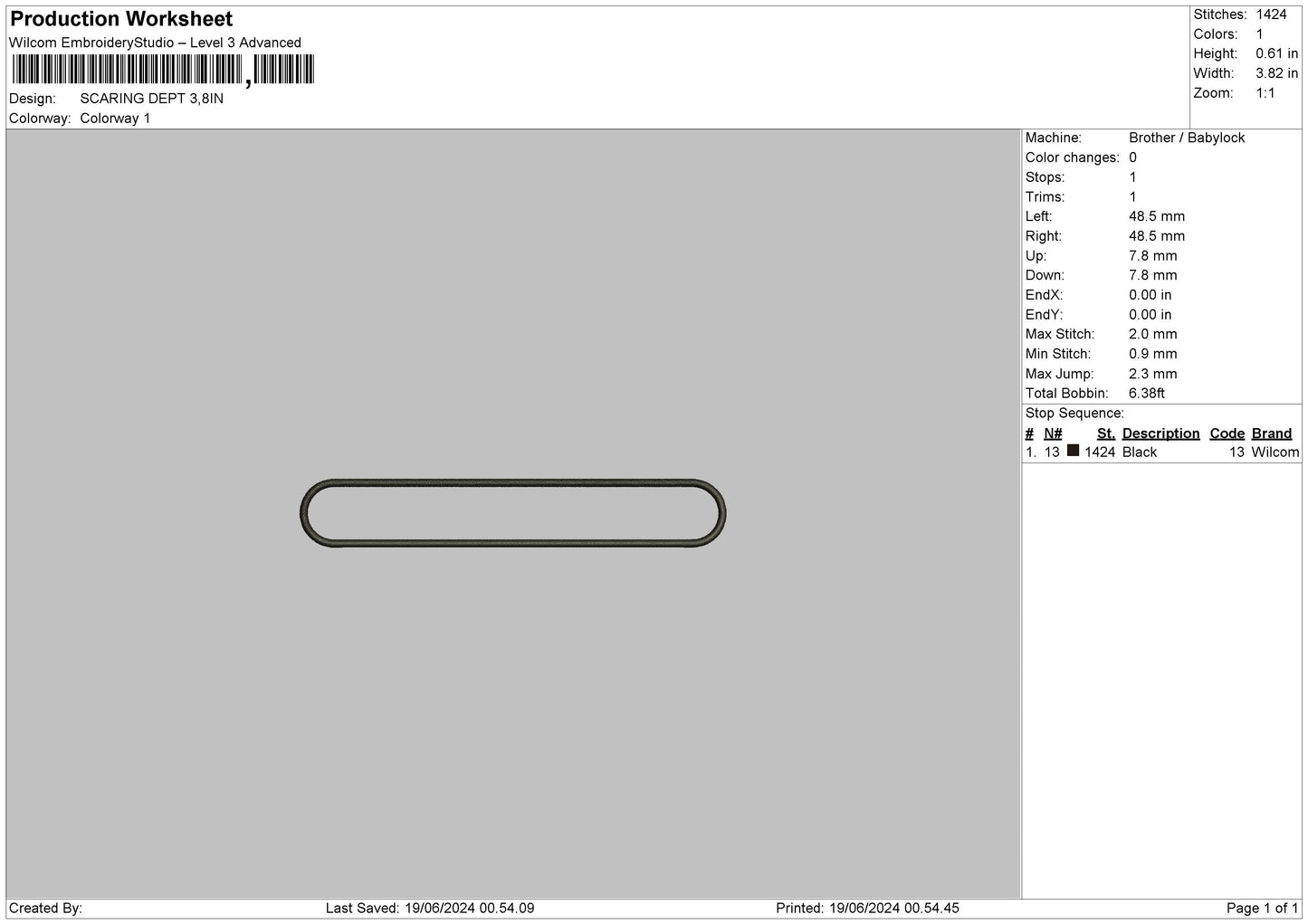 Oval Line Embroidery File 6 sizes