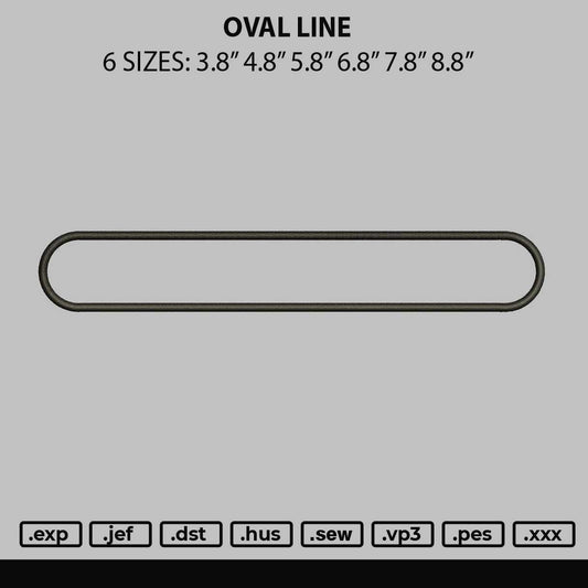 Oval Line Embroidery File 6 sizes