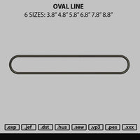 Oval Line Embroidery File 6 sizes