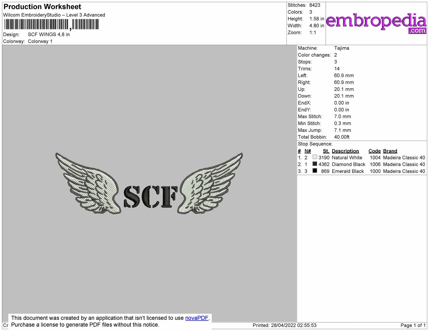 SCF Embroidery File 5 size