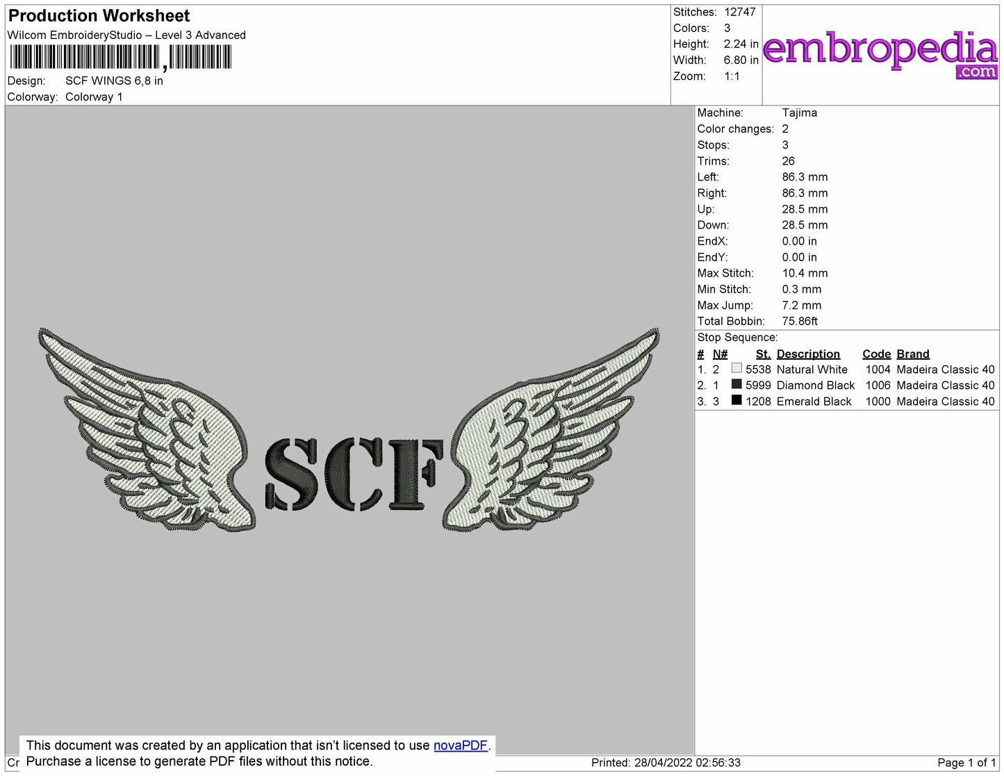 SCF Embroidery File 5 size
