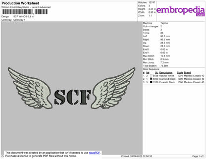 SCF Embroidery File 5 size