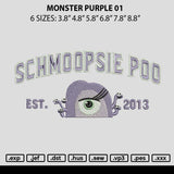 Monster Purple 01 Embroidery File 6 sizes