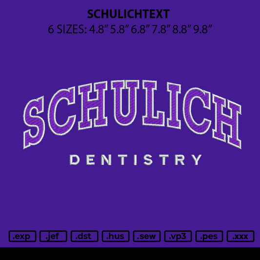 Schulichtext Embroidery File 6 sizes