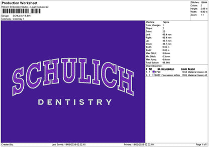 Schulichtext Embroidery File 6 sizes