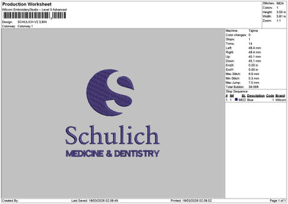 Schulichtext V2 Embroidery File 6 sizes
