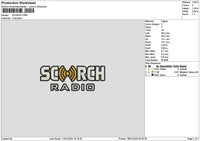 scorchtext Embroidery File 6 sizes