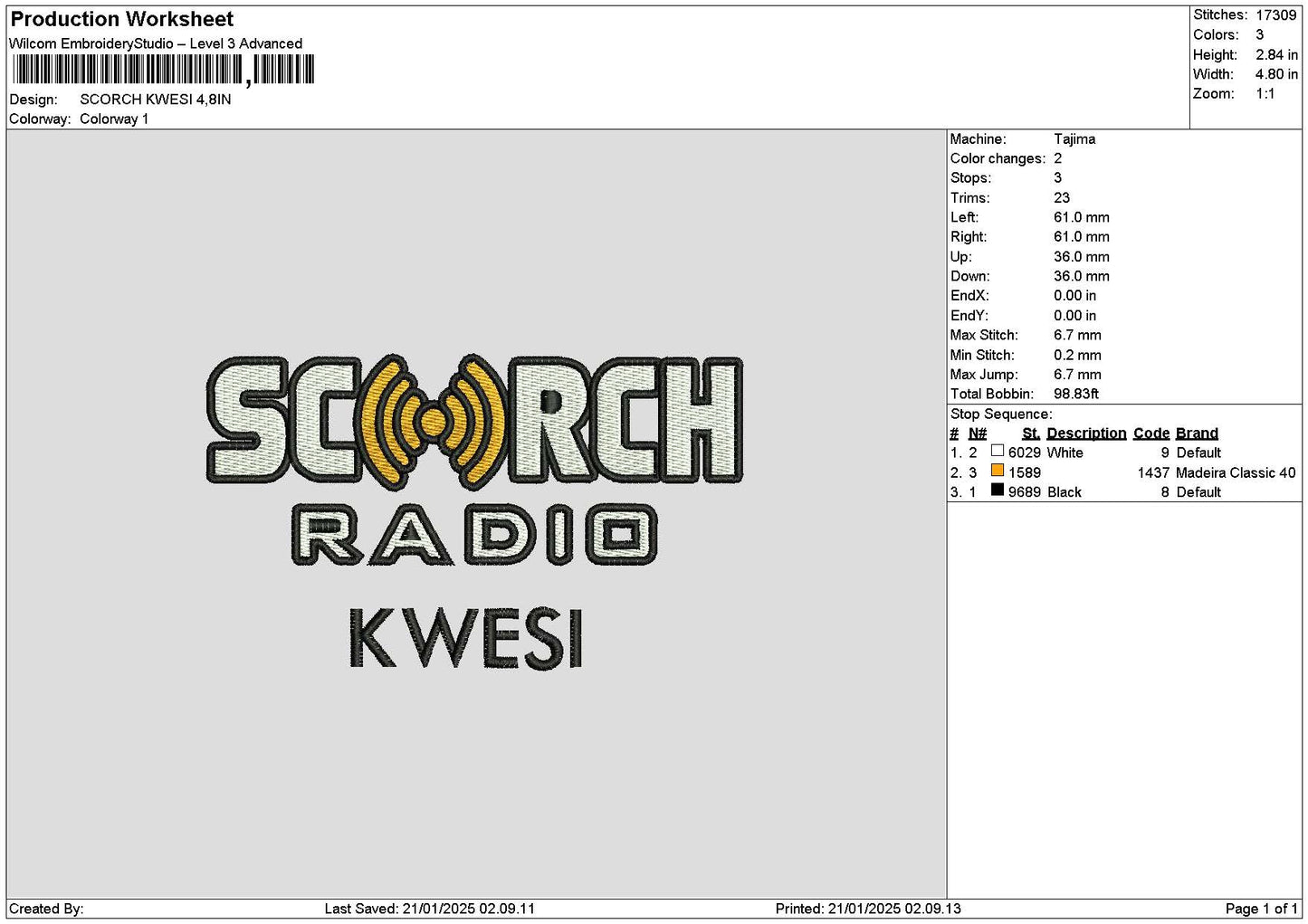 Kwesitext Embroidery File 6 sizes