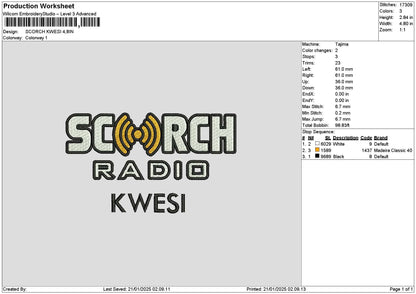 Kwesitext Embroidery File 6 sizes