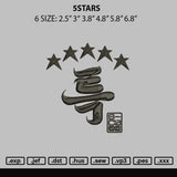 5stars Embroidery File 6 sizes