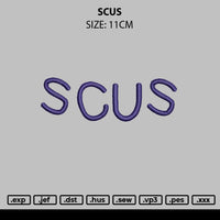 Scustext Embroidery File 6 sizes