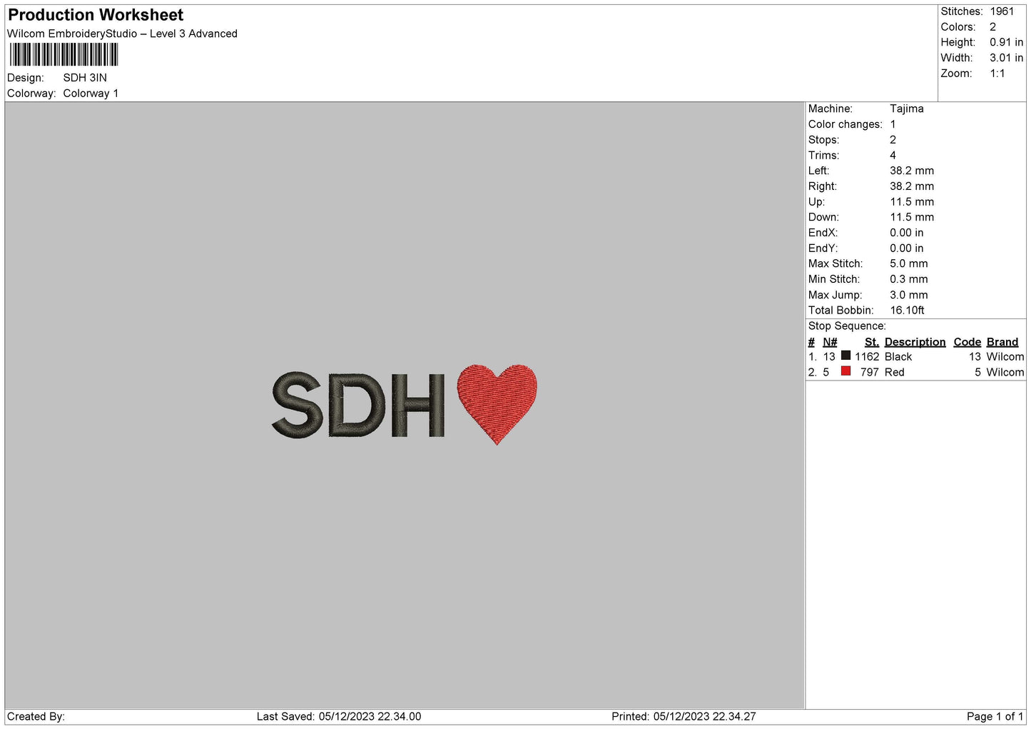 Sdh Embroidery File 6 sizes