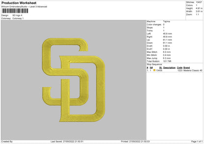 SD Logo Embroidery File 4 size