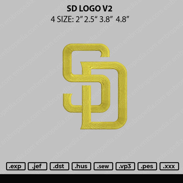 SD Logo Embroidery File 4 size