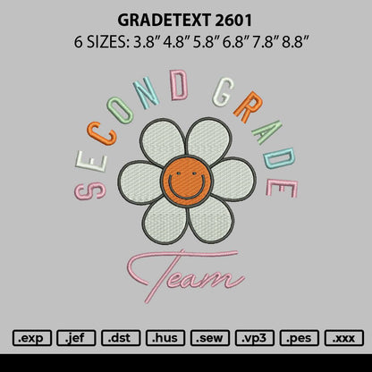 Gradetext 2601 Embroidery File 6 sizes