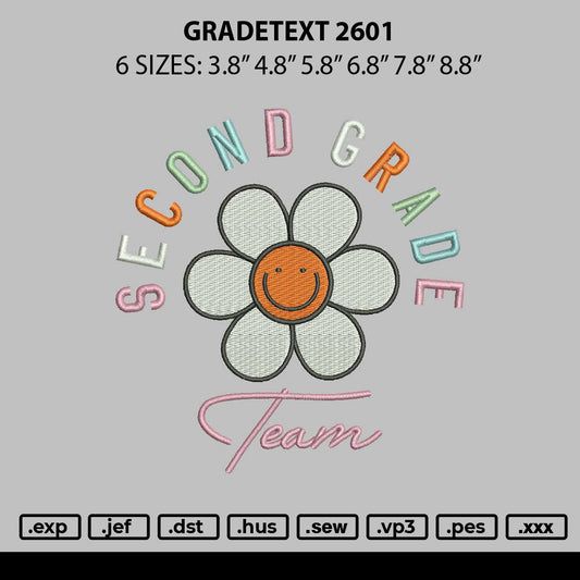 Gradetext 2601 Embroidery File 6 sizes