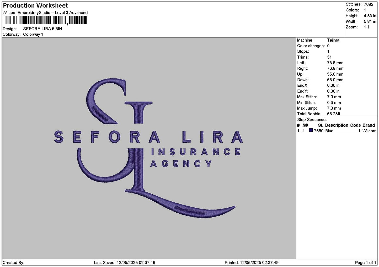 Liratext Embroidery File 6 sizes