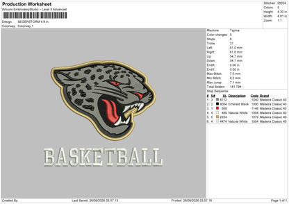 Tiger Head 2609 Embroidery Machine Design File 6 sizes