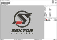 Sektortext Embroidery File 6 sizes
