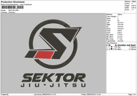 Sektortext Embroidery File 6 sizes