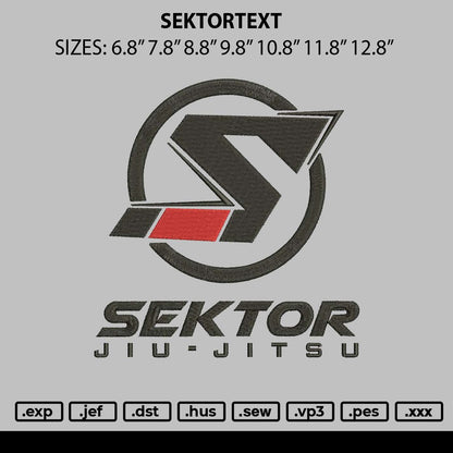 Sektortext Embroidery File 6 sizes