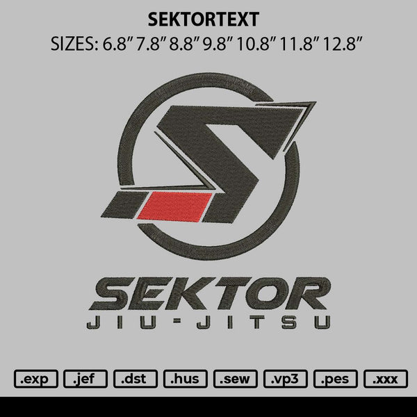 Sektortext Embroidery File 6 sizes