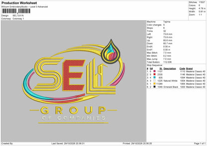 Sel Text Embroidery Machine Design File 6 sizes