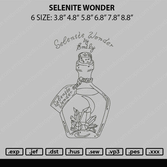Selenite Wonder Embroidery File 6 sizes