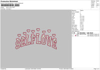 Selflove Text Embroidery File 6 sizes