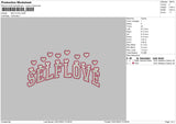 Selflove Text Embroidery File 6 sizes