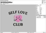 Selflovetext 1101 Embroidery File 6 sizes