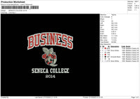 Seneca College Embroidery File 6 sizes