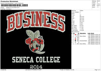 Seneca College Embroidery File 6 sizes