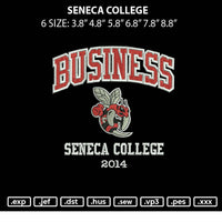 Seneca College Embroidery File 6 sizes