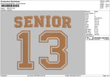 Senior13 Embroidery File 6 sizes