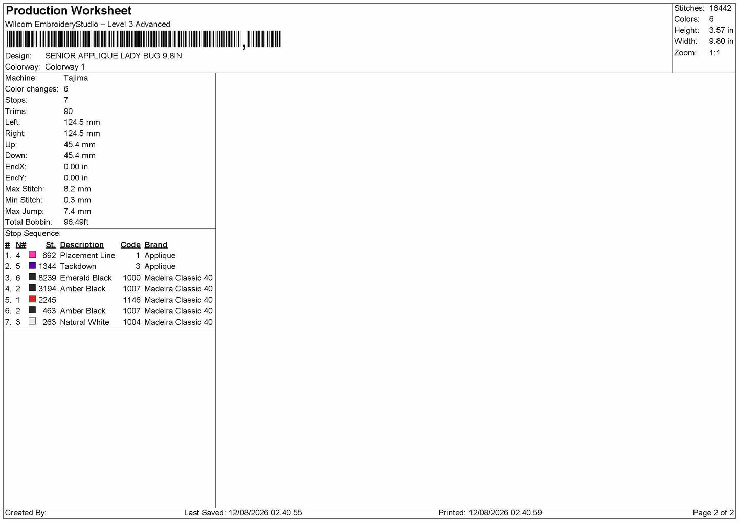 Senior App Bug Embroidery Machine Design File 6 sizes