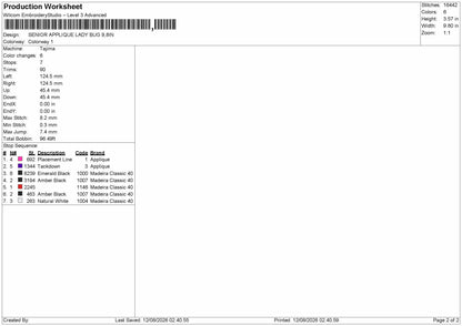 Senior App Bug Embroidery Machine Design File 6 sizes