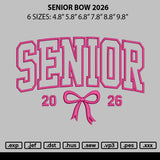Senior Bow 2026 Embroidery File 6 sizes