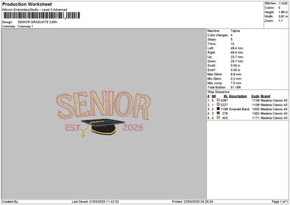Seniortext 2203 Embroidery File 6 sizes