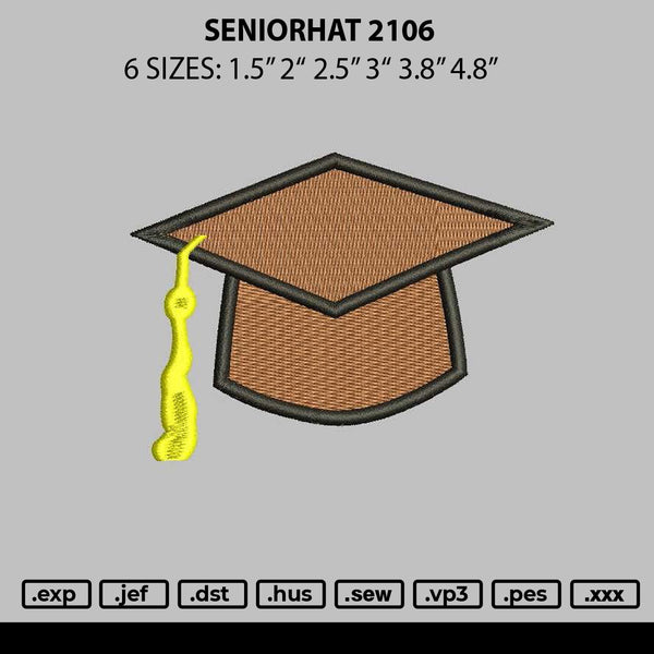 Seniorhat 2106 Embroidery File 6 sizes