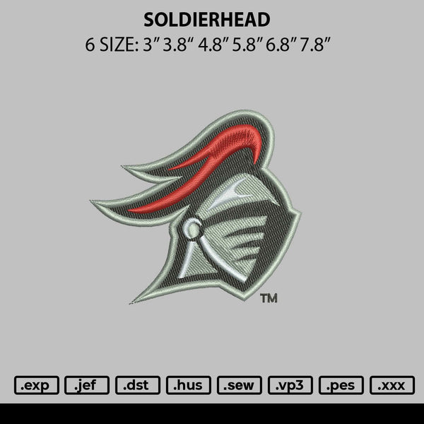 Soldierhead Embroidery File 6 sizes