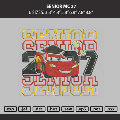 Senior Mc 27 Embroidery Machine Design File 6 sizes