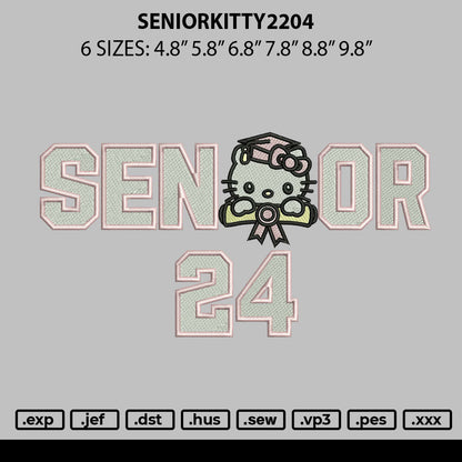 Seniorkitty 2204 Embroidery File 6 sizes