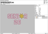 Senior Sun Embroidery File 6 sizes