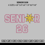 Senior Sun Embroidery File 6 sizes
